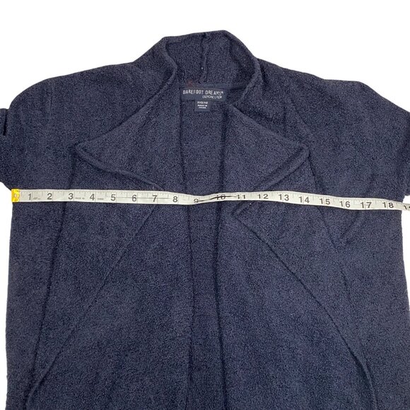 Barefoot Dreams CozyChic Lite Cardigan Wrap XXS/XS Navy Blue w/ pockets Long lin - Picture 8 of 10